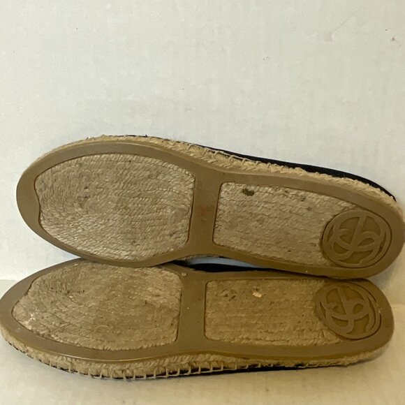 Sam Edelman Flats Woven Sides Black/Gold Stripe - Picture 9 of 10